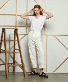 Belted cotton pants
