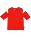 슬릿 골지 크롭 티셔츠 (RED)