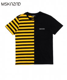 하프 스트라이프 티셔츠 옐로우/블랙