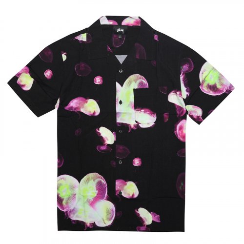 스투시(STUSSY) JELLY FISH PRINTED SHIRT (BLACK) [111989-BLAC