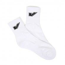 HUGE V OUTLINE LOGO SOCKS (WHITE)