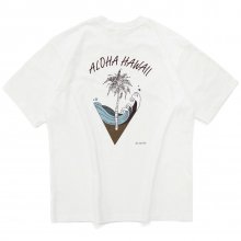코튼 16수 오버핏 알로하 하와이 티셔츠 OFF WHITE