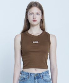 MG8S GLOBE CROP SLEEVELESS (BROWN)