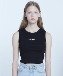 MG8S GLOBE CROP SLEEVELESS (BLACK)