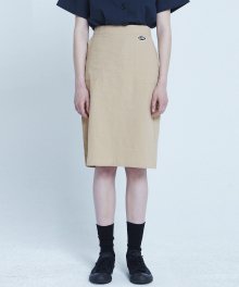 MG8S LINEN SLIT SKIRT (BEIGE)