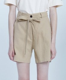 MG8S LINEN RIBBON SHORTS (BEIGE)