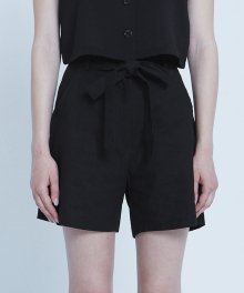 MG8S LINEN RIBBON SHORTS (BLACK)