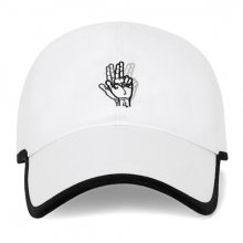 ROUND PATCH HAND LOGO BALL CAP (WHITE)