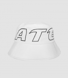 STROKE LOGO POINT BUCKET HAT (white)