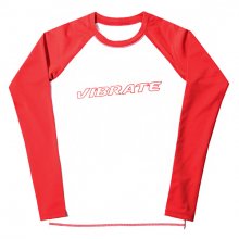 BASIC LOGO RASH GUARD (woman) (WHITE&RED)