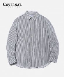 1PK COTTON STRIPE SHIRTS WHITE