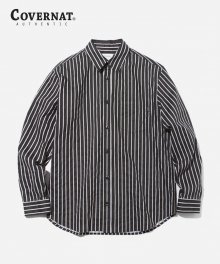 1PK COTTON STRIPE SHIRTS BLACK