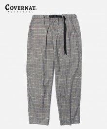 CHECK WIDE FIT STRAP PANTS