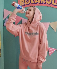 (HD-18737) LETTERING HOOD T-SHIRTS PINK