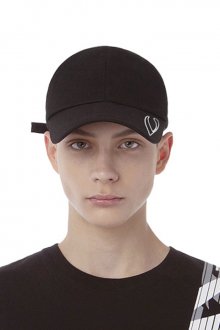 BLACK LINE - VISOR STITCH LOGO BALL CAP (BLACK)