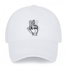 CLASSIC HAND SIGN BALL CAP (WASHING WHITE)