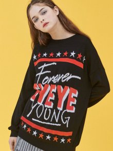 FOREVER YOUNG STAR KNIT TOP_BLACK (EEOG3NTR02W)