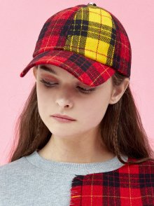 MULTI CHECK COMBINATION RIBBON CAP_RED (EEOG3AHY02W)