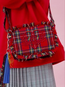 TARTAN CHECK COMBINATION POUCH BAG_RED (EEOG3BAY02W)