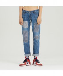Stripe Patch Jeans_Blue