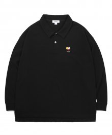 KANCO HEART LOGO L/S POLO SHIRT black