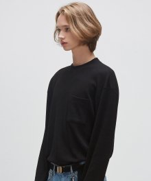 WAFFLE LONG SLEEVE TEE [블랙] IK1IFMT554A