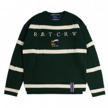 Round Neck Cable Knit_Green