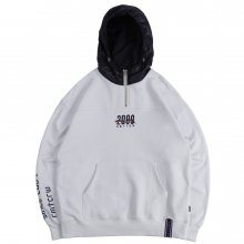 ALL SET Half Zip Up Hoodie_White