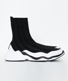 Line Top Socks Shoes (Black/White)
