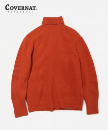 HEAVY GAUGE ROLL NECK KNIT ORANGE