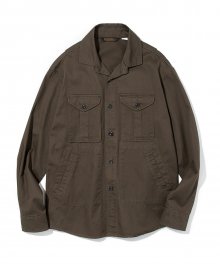 18fw cotton shirts jacket brown