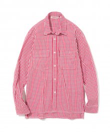 18fw relax check shirts red