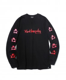 GRADATION ANGEL LOGO LONG SLEEVE TEE BLACK