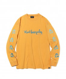 GRADATION ANGEL LOGO LONG SLEEVE TEE YELLOW