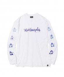 GRADATION ANGEL LOGO LONG SLEEVE TEE WHITE