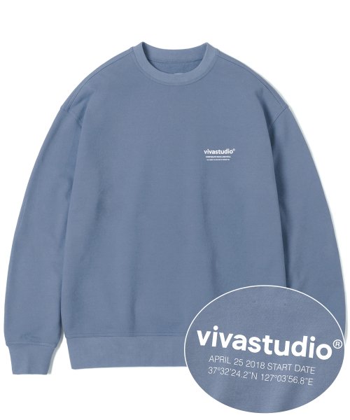 MUSINSA | VIVASTUDIO LOCATION CREWNECK [PASTEL BLUE]