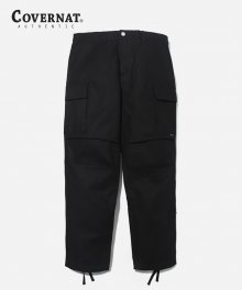 COTTON TWILL CARGO PANTS BLACK