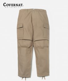 COTTON TWILL CARGO PANTS BEIGE