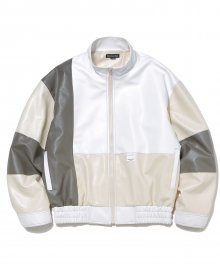 Multi Leather Jacket White
