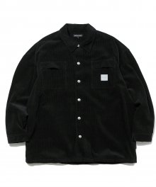 Oversized Cord Shirt Jacket Black
