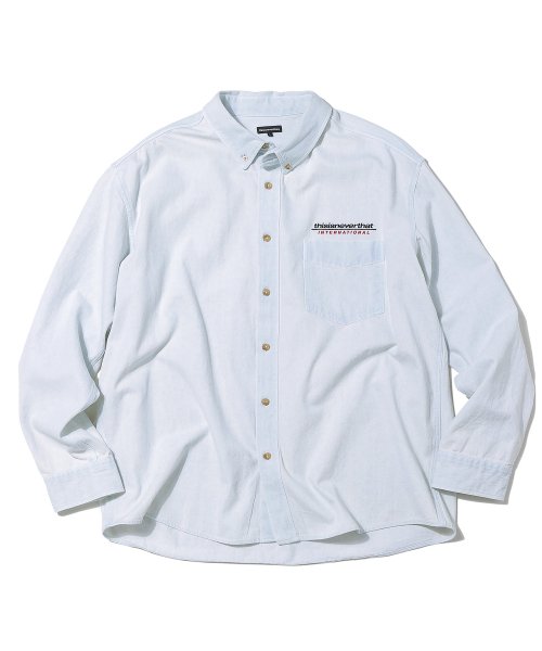 디스이즈네버댓(THISISNEVERTHAT) SP-INTL. Logo Denim Shirt Light Blue - 98,000 | 무신사 스토어