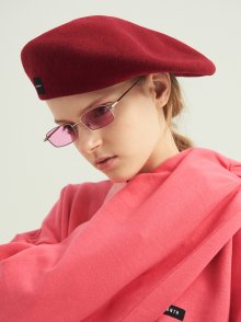 WOOL WIDE BERET (RED)