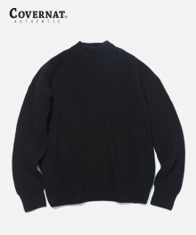 OVERSIZED MOCK NECK KNIT BLACK