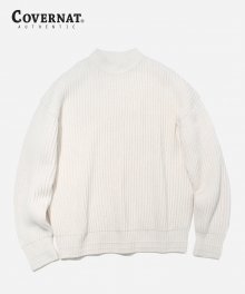 OVERSIZED MOCK NECK KNIT WHITE