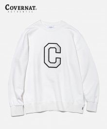 EMBROIDERY BIG C LOGO CREWNECK WHITE