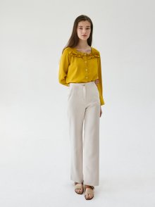 wide basic pants_beige