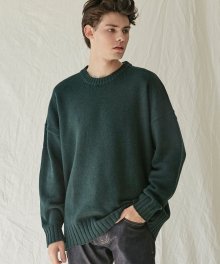 M#1646 heavy wool over knit (green)