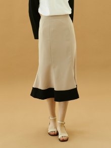 color mermaid skirt_beige