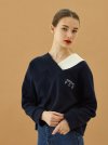 color neck T-shirts_navy