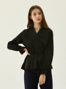 cross frill shirts_black